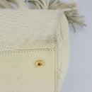 BALLY Hand Bag Leather Beige Gold Auth bs19978-9