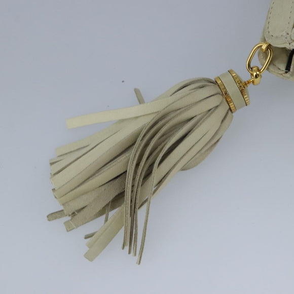 BALLY Hand Bag Leather Beige Gold Auth bs19978