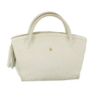 BALLY Hand Bag Leather Beige Gold Auth bs19978-13