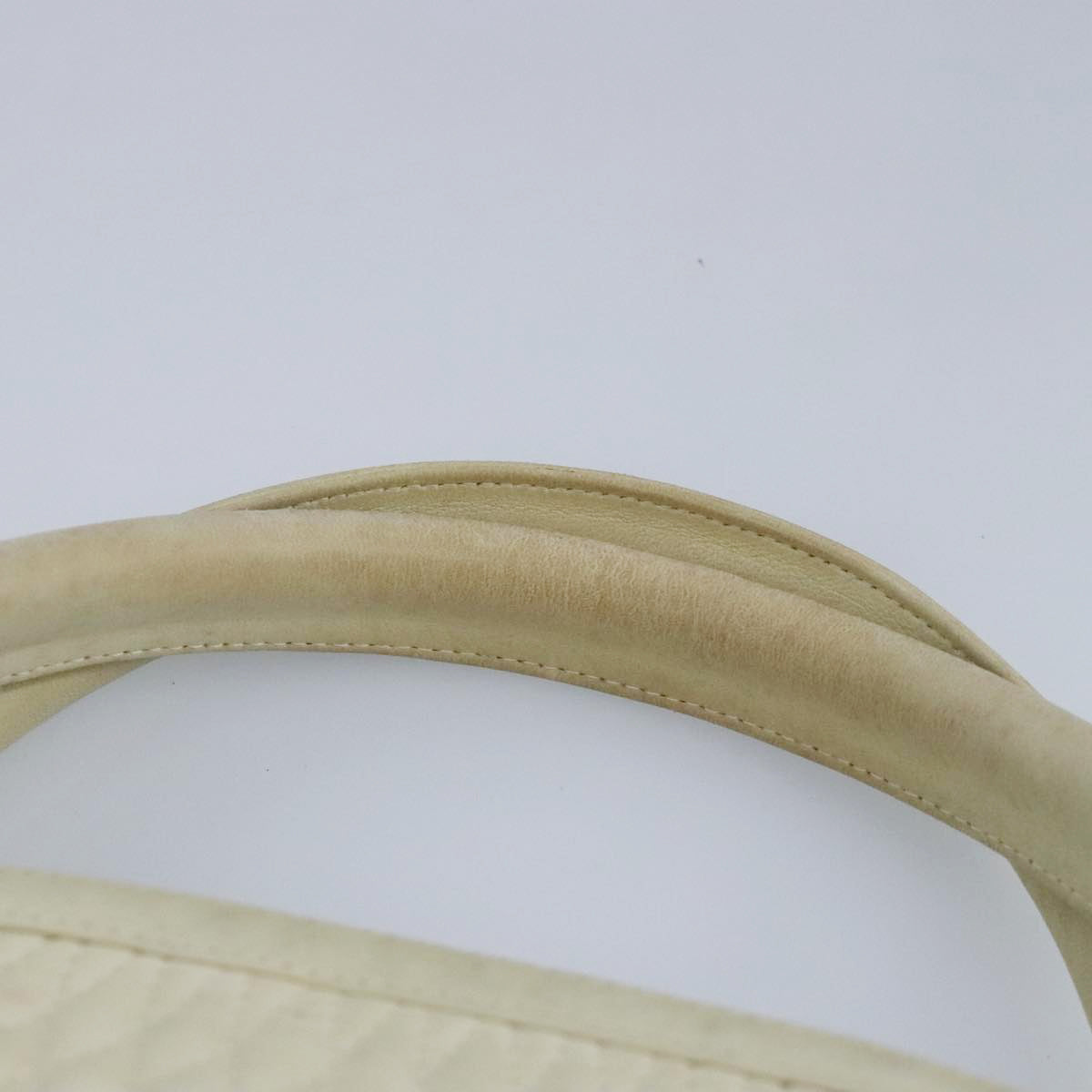 BALLY Hand Bag Leather Beige Gold Auth bs19978