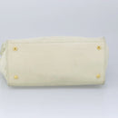 BALLY Hand Bag Leather Beige Gold Auth bs19978-5