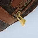 CELINE Macadam Canvas Shoulder Bag PVC Leather Brown Gold Auth bs19980-14