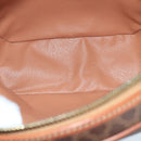 CELINE Macadam Canvas Shoulder Bag PVC Leather Brown Gold Auth bs19980-15