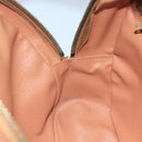 CELINE Macadam Canvas Shoulder Bag PVC Leather Brown Gold Auth bs19980-16