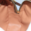 CELINE Macadam Canvas Shoulder Bag PVC Leather Brown Gold Auth bs19980-17