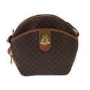 CELINE Macadam Canvas Shoulder Bag PVC Leather Brown Gold Auth bs19980-2