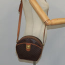 CELINE Macadam Canvas Shoulder Bag PVC Leather Brown Gold Auth bs19980-20