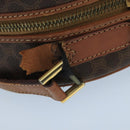 CELINE Macadam Canvas Shoulder Bag PVC Leather Brown Gold Auth bs19980-8