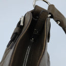 Salvatore Ferragamo Gancini Shoulder Bag Leather Brown Silver Auth bs19987-9