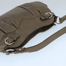 Salvatore Ferragamo Gancini Shoulder Bag Leather Brown Silver Auth bs19987-6