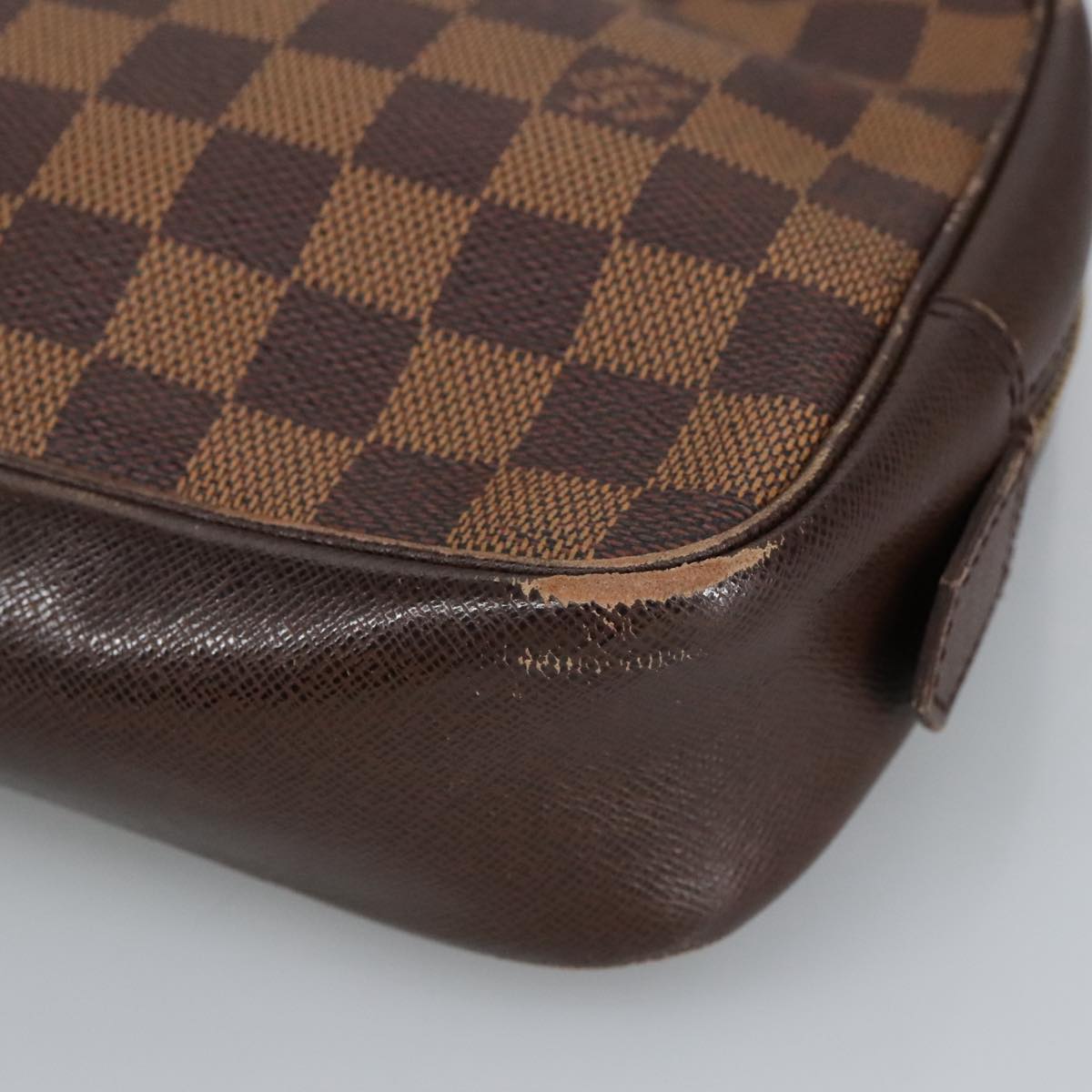 LOUIS VUITTON Damier Ebene Trousse Toilette 25 Clutch Bag N47624 LV Auth bs19992