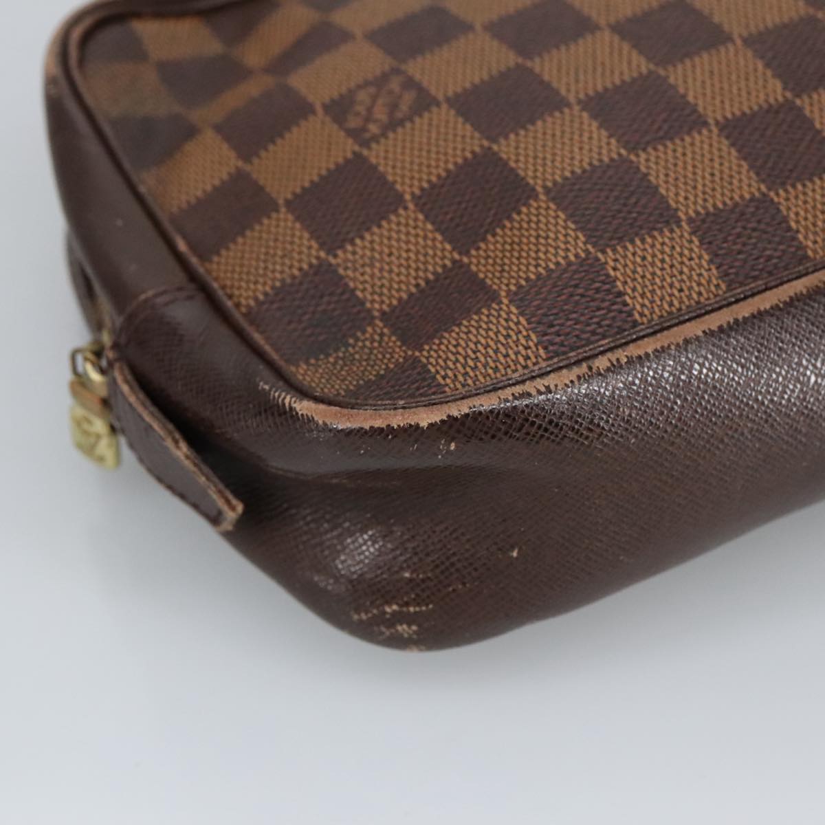 LOUIS VUITTON Damier Ebene Trousse Toilette 25 Clutch Bag N47624 LV Auth bs19992