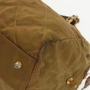 PRADA Chain Hand Bag Nylon Beige Gold Auth bs19999-16