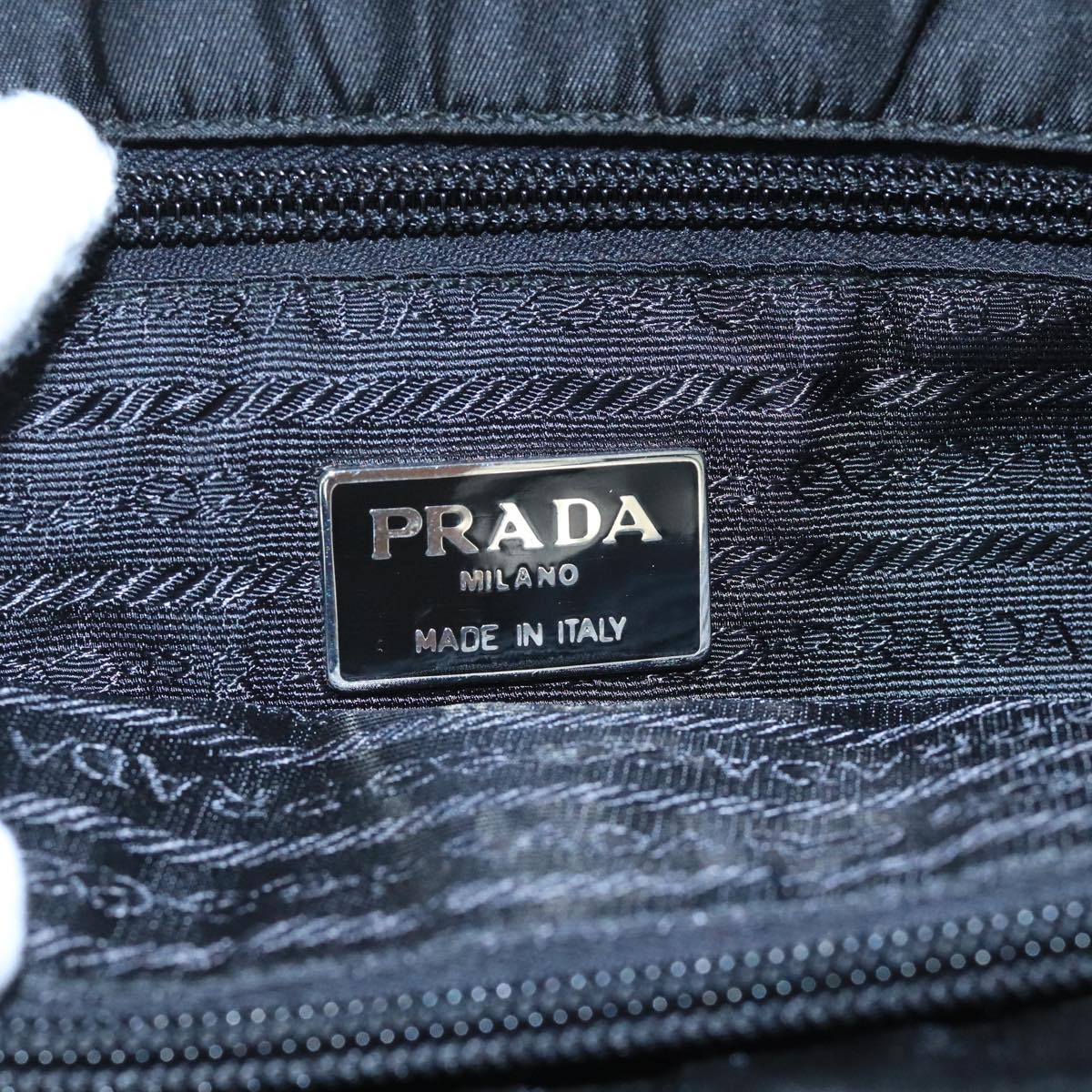 PRADA Hand Bag Nylon Black Auth bs20003