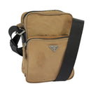 PRADA Shoulder Bag Nylon Beige Auth bs20005-1