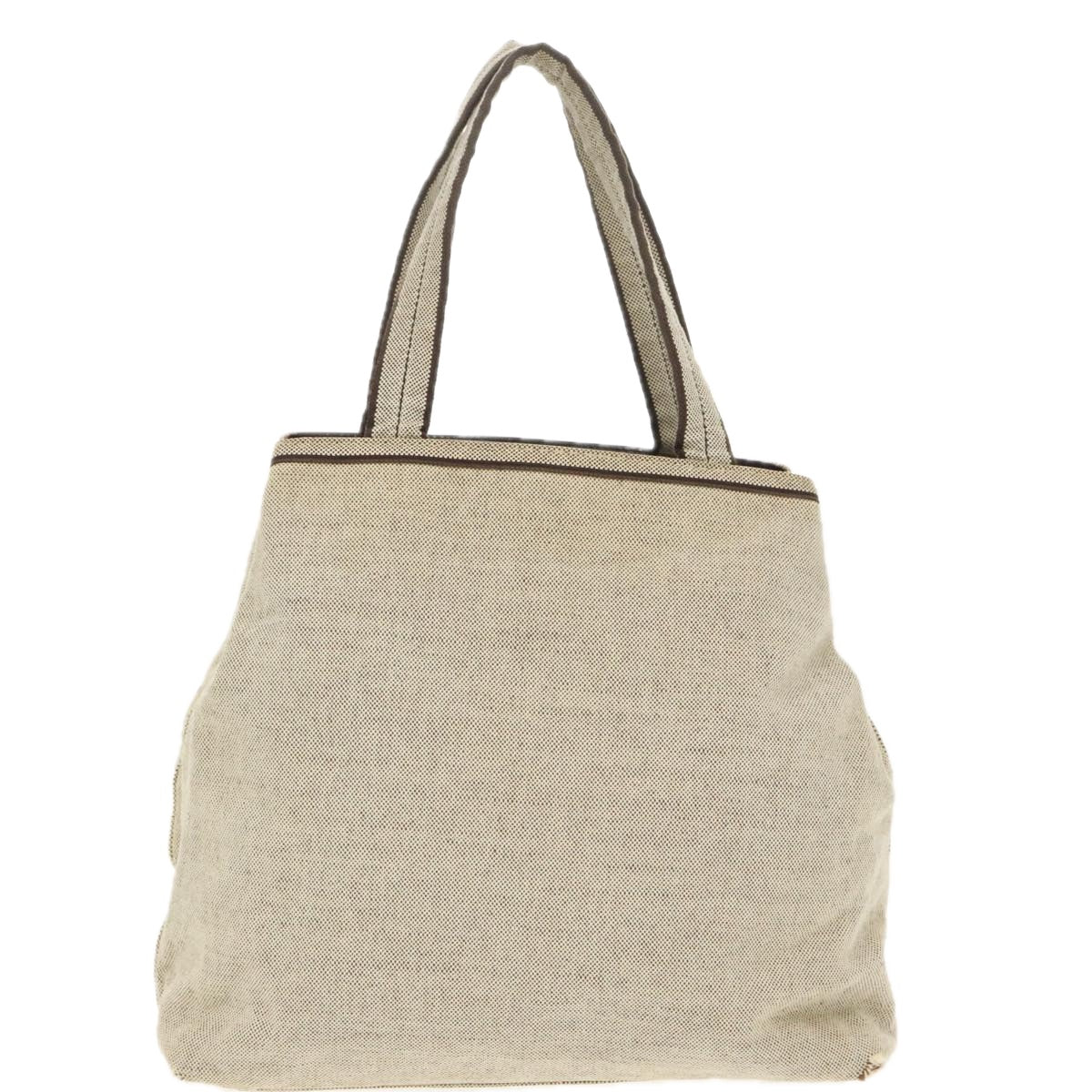 PRADA Tote Bag Canvas Beige Auth bs20008 - 0