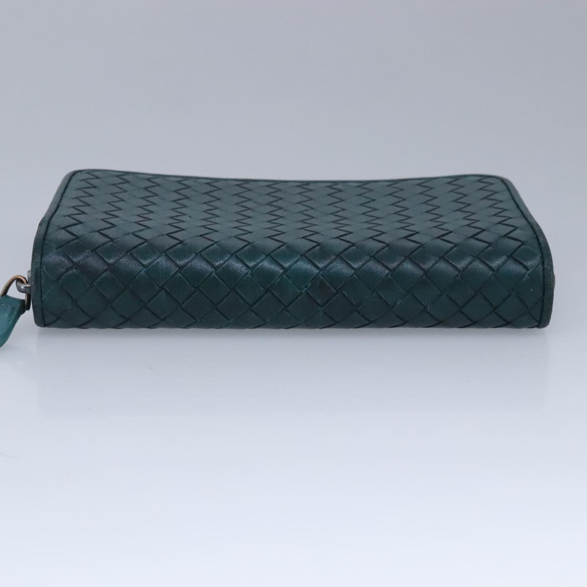 BOTTEGA VENETA INTRECCIATO Long Wallet Leather Blue Auth bs20009