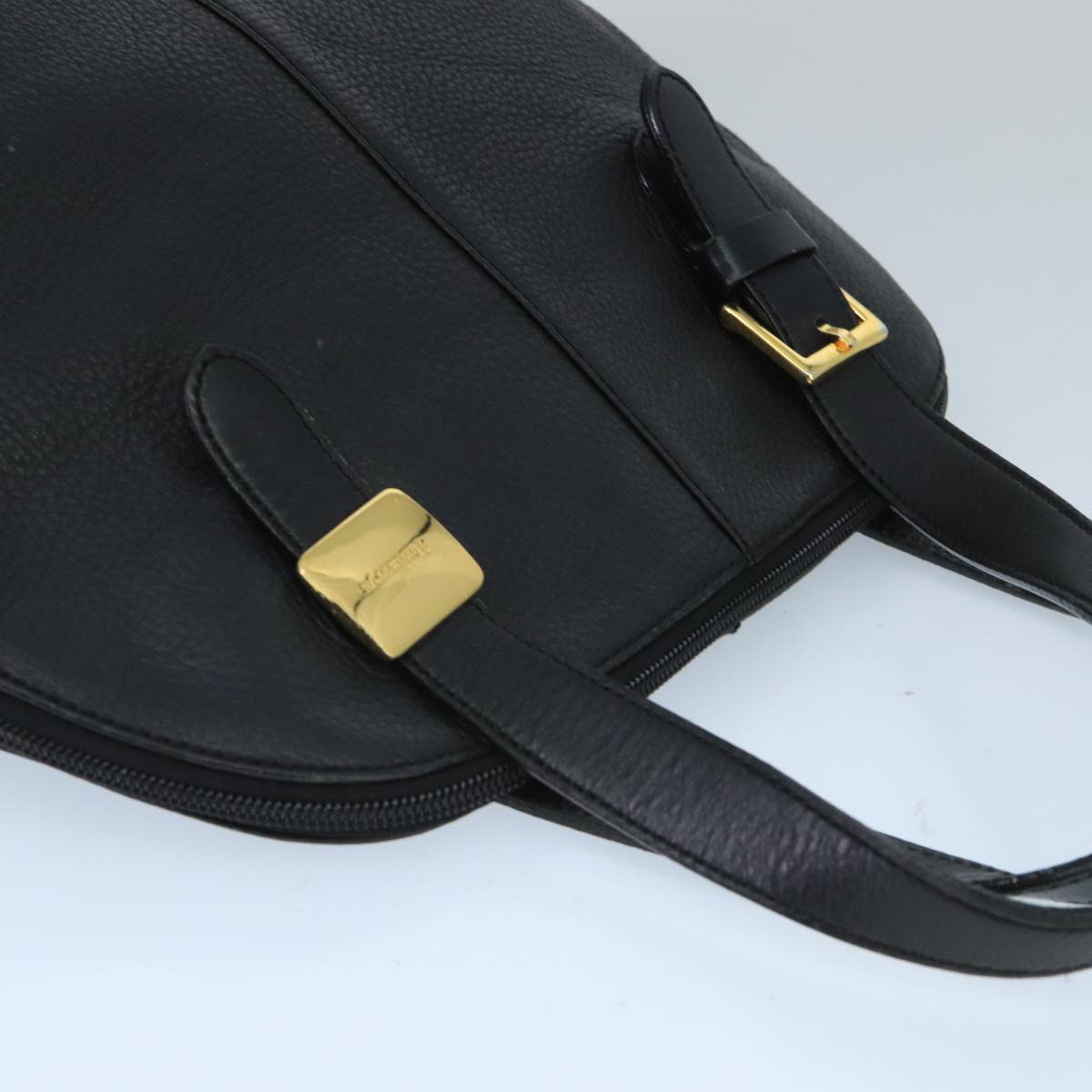 Burberrys Hand Bag Leather Black Auth bs20010