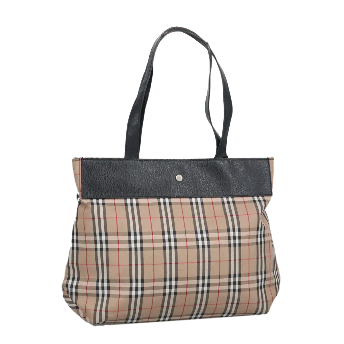 BURBERRY Nova Check Tote Bag Canvas Beige Auth bs20011