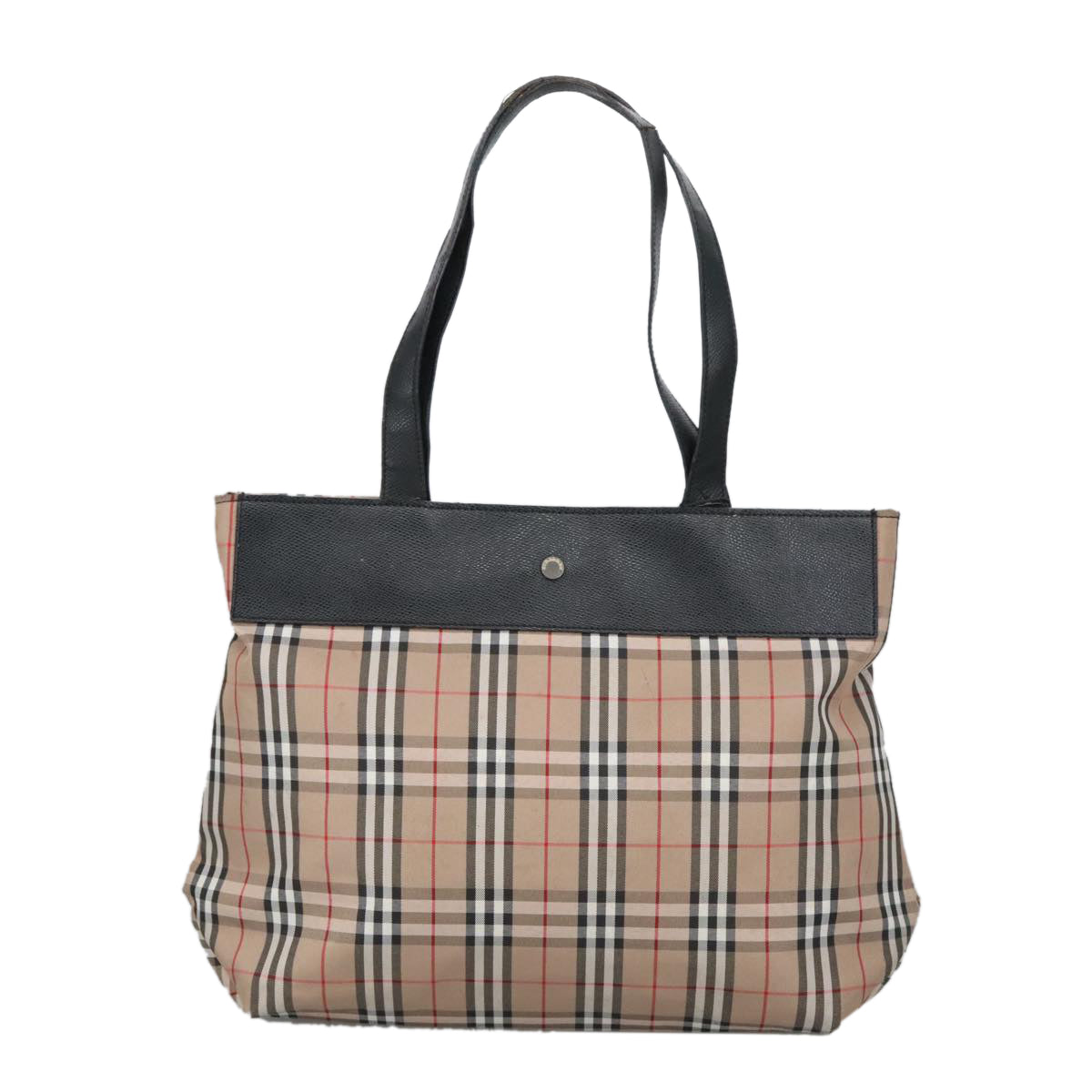 BURBERRY Nova Check Tote Bag Canvas Beige Auth bs20011