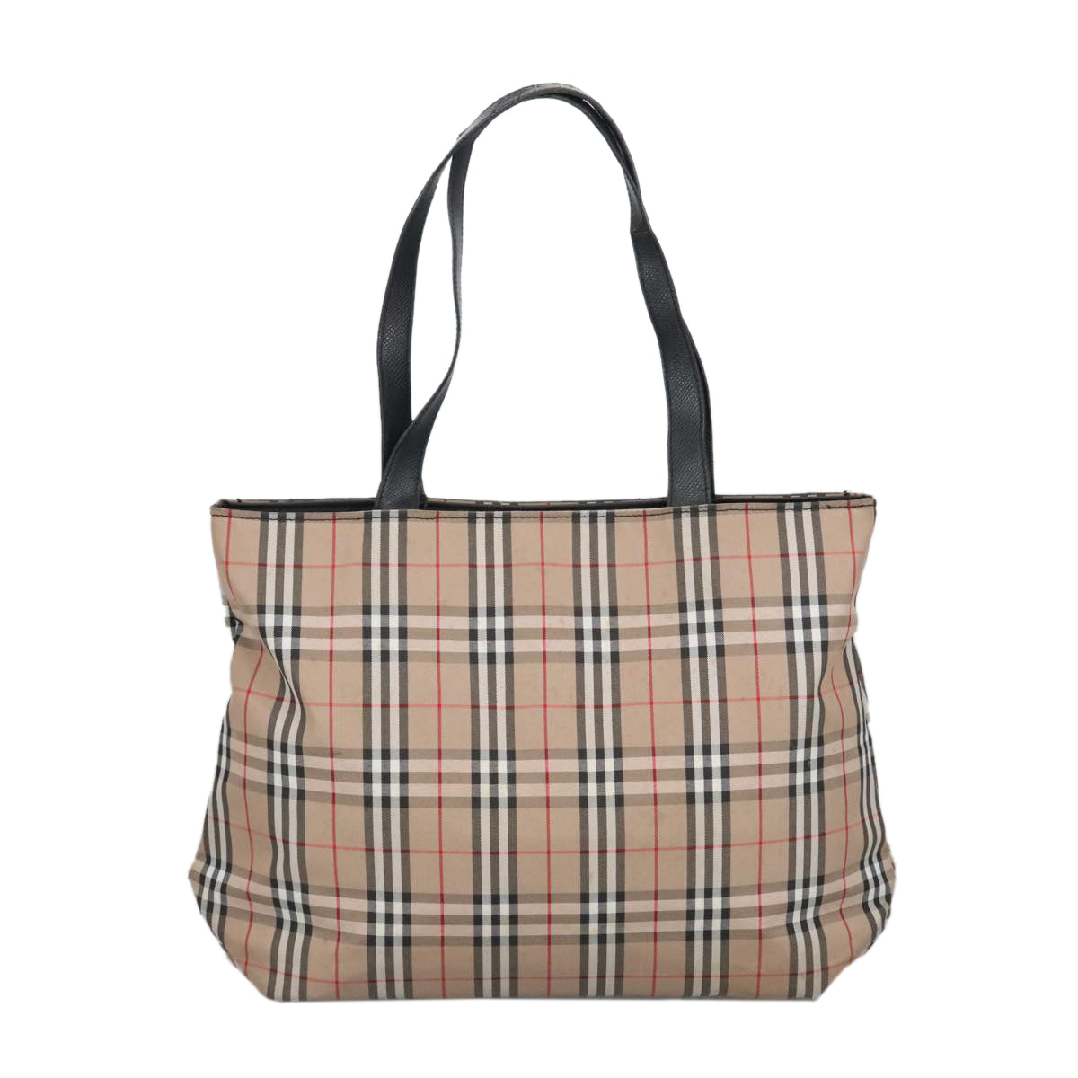 BURBERRY Nova Check Tote Bag Canvas Beige Auth bs20011 - 0