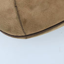 BURBERRY Blue Label Shoulder Bag Suede Brown Silver Auth bs20013-14