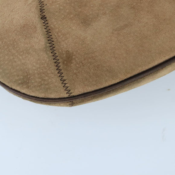 BURBERRY Blue Label Shoulder Bag Suede Brown Silver Auth bs20013