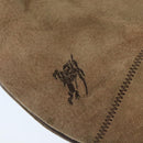 BURBERRY Blue Label Shoulder Bag Suede Brown Silver Auth bs20013-17