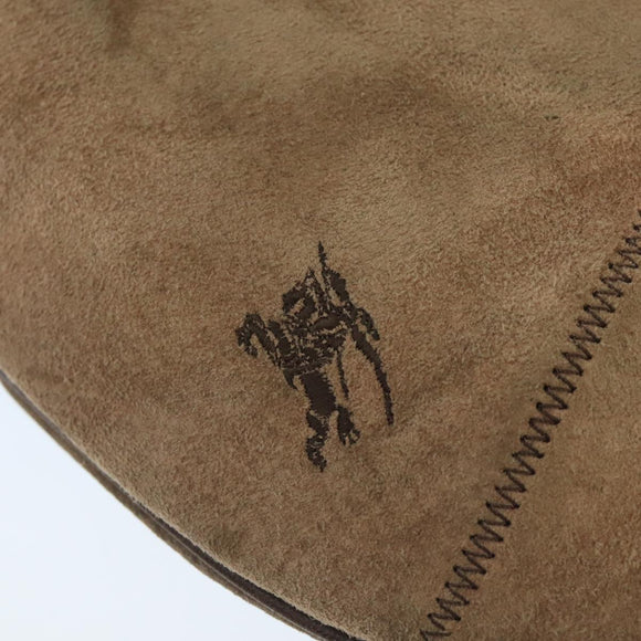 BURBERRY Blue Label Shoulder Bag Suede Brown Silver Auth bs20013