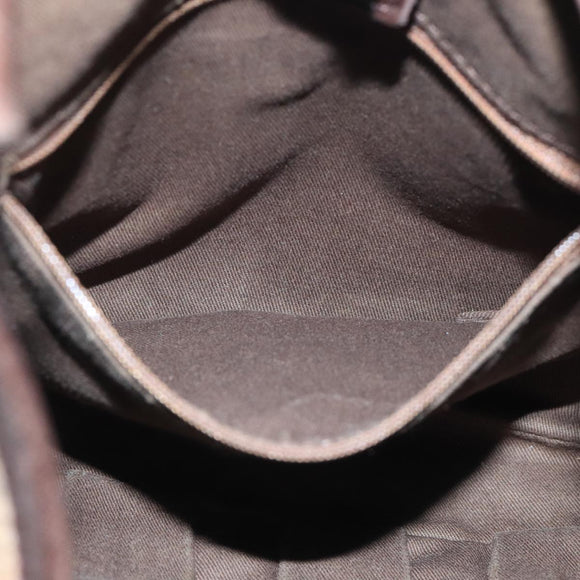 BURBERRY Blue Label Shoulder Bag Suede Brown Silver Auth bs20013