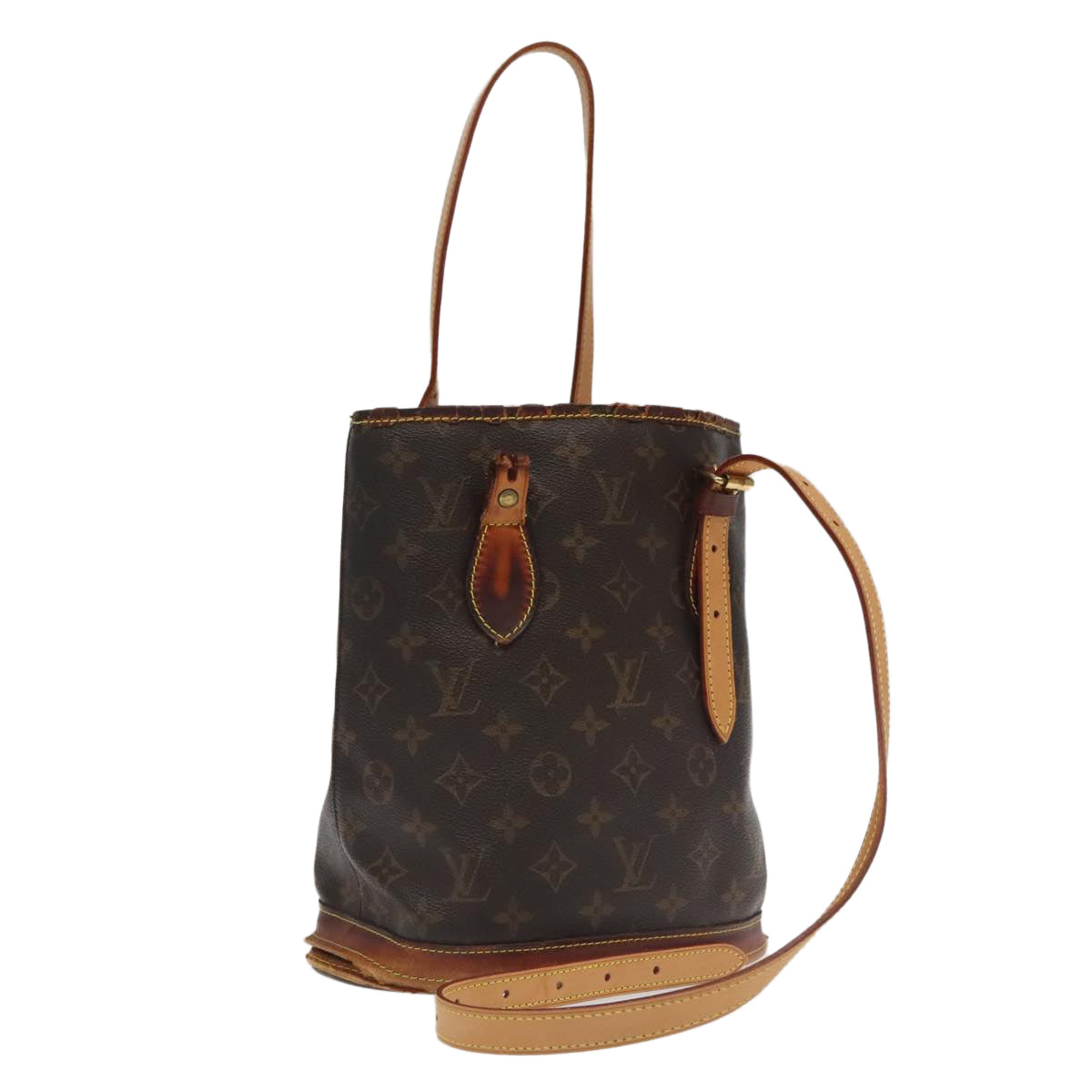 LOUIS VUITTON Monogram Bucket PM Shoulder Bag M42238 LV Auth bs20014