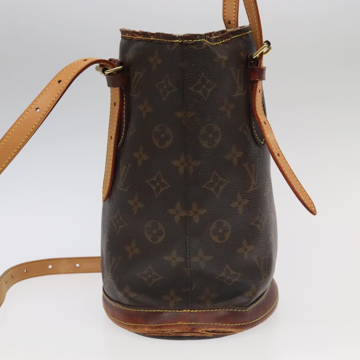 LOUIS VUITTON Monogram Bucket PM Shoulder Bag M42238 LV Auth bs20014