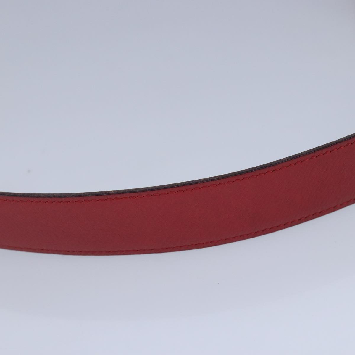 HERMES Constance Belt Leather 27.6"" Red Yellow Auth bs20022