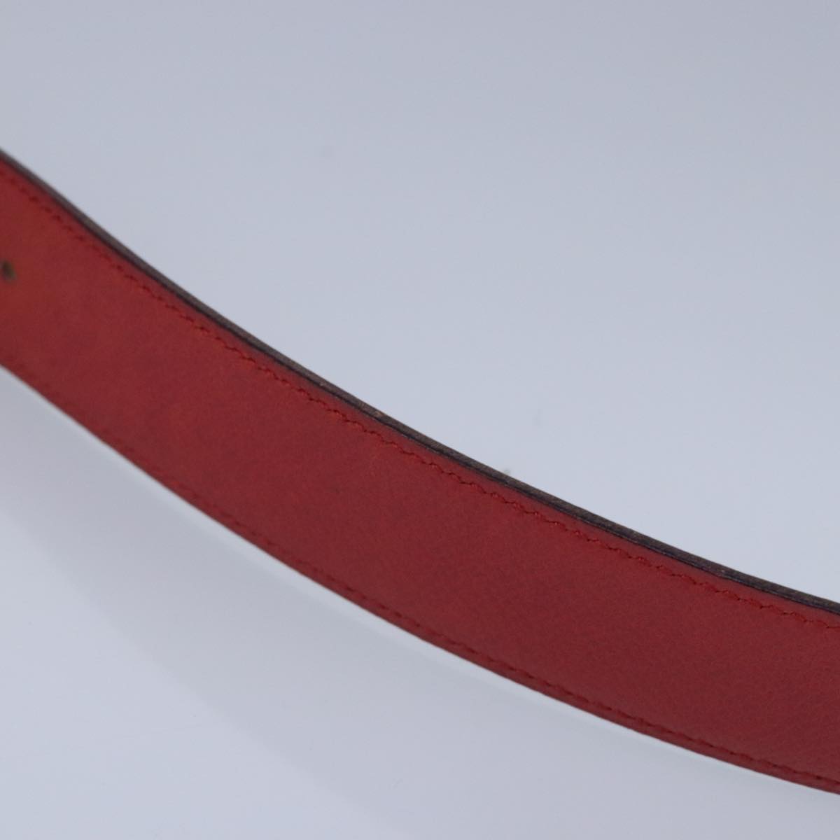 HERMES Constance Belt Leather 27.6"" Red Yellow Auth bs20022