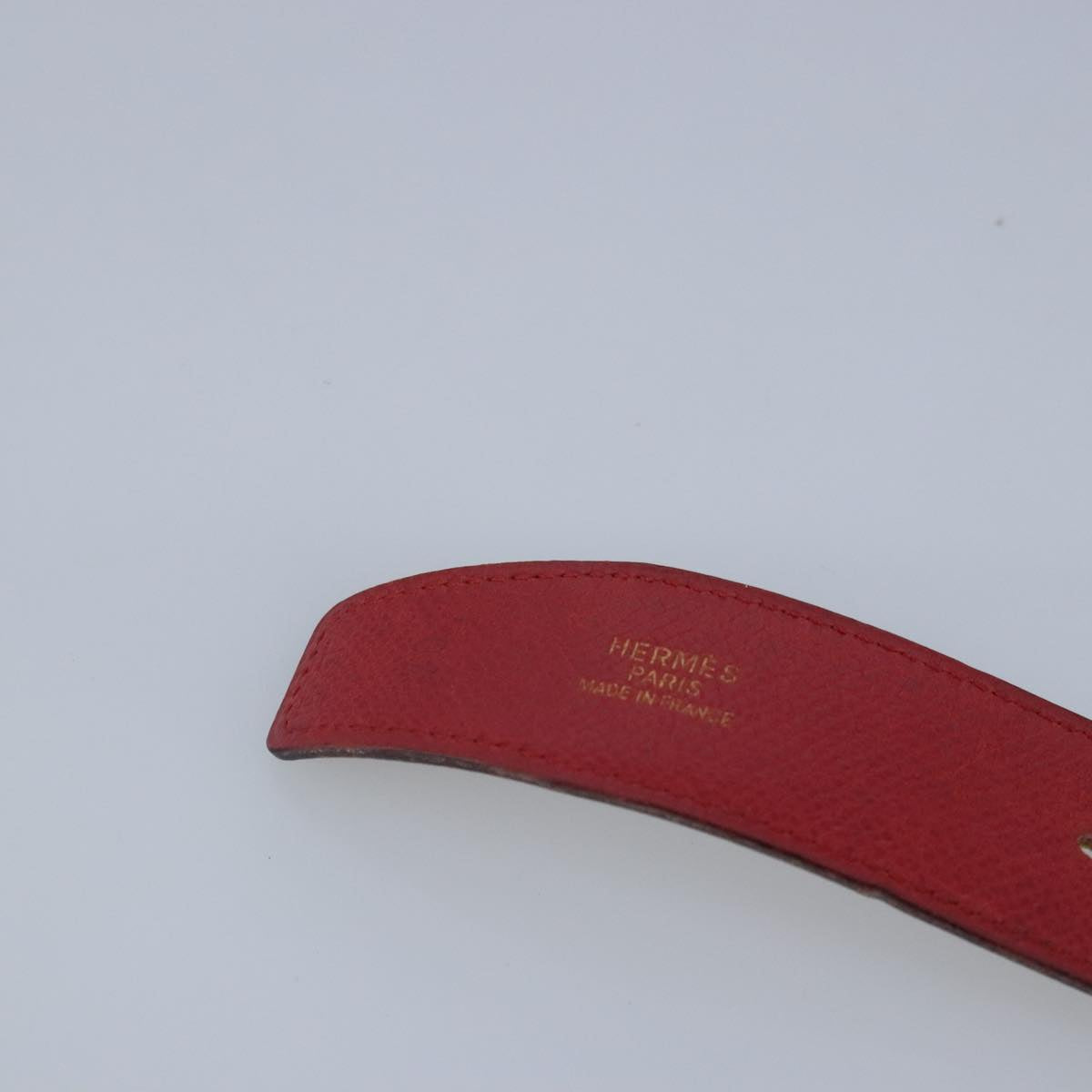 HERMES Constance Belt Leather 27.6"" Red Yellow Auth bs20022