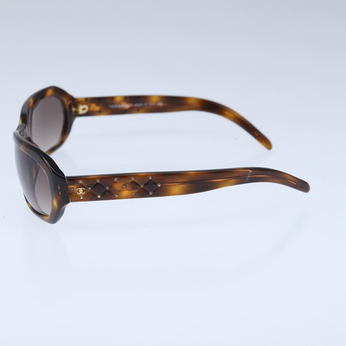 CHANEL Sunglasses plastic Brown CC Auth bs20031