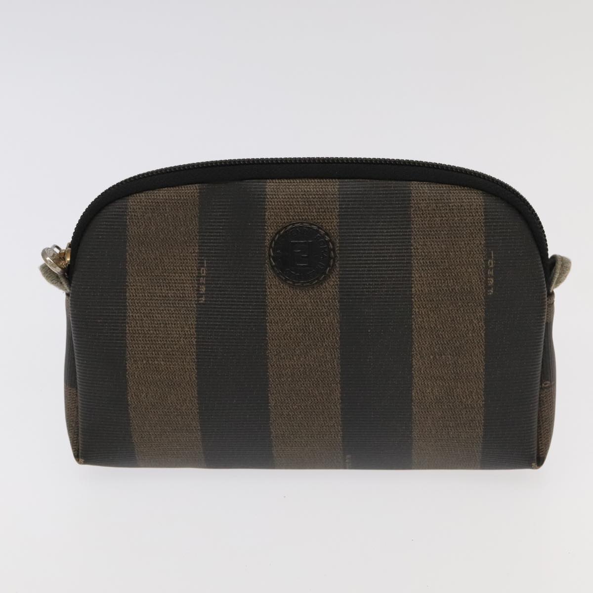 FENDI Pecan Canvas Pouch 3Set Black Brown Auth bs20037