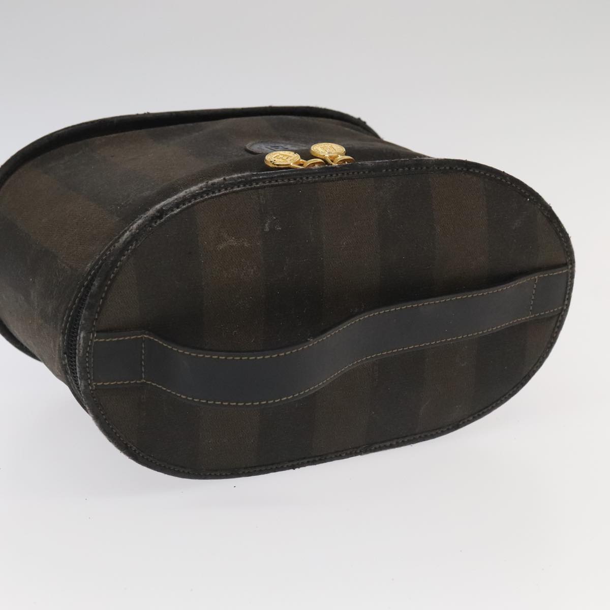 FENDI Pecan Canvas Vanity Cosmetic Pouch 3Set Black Brown Auth bs20038