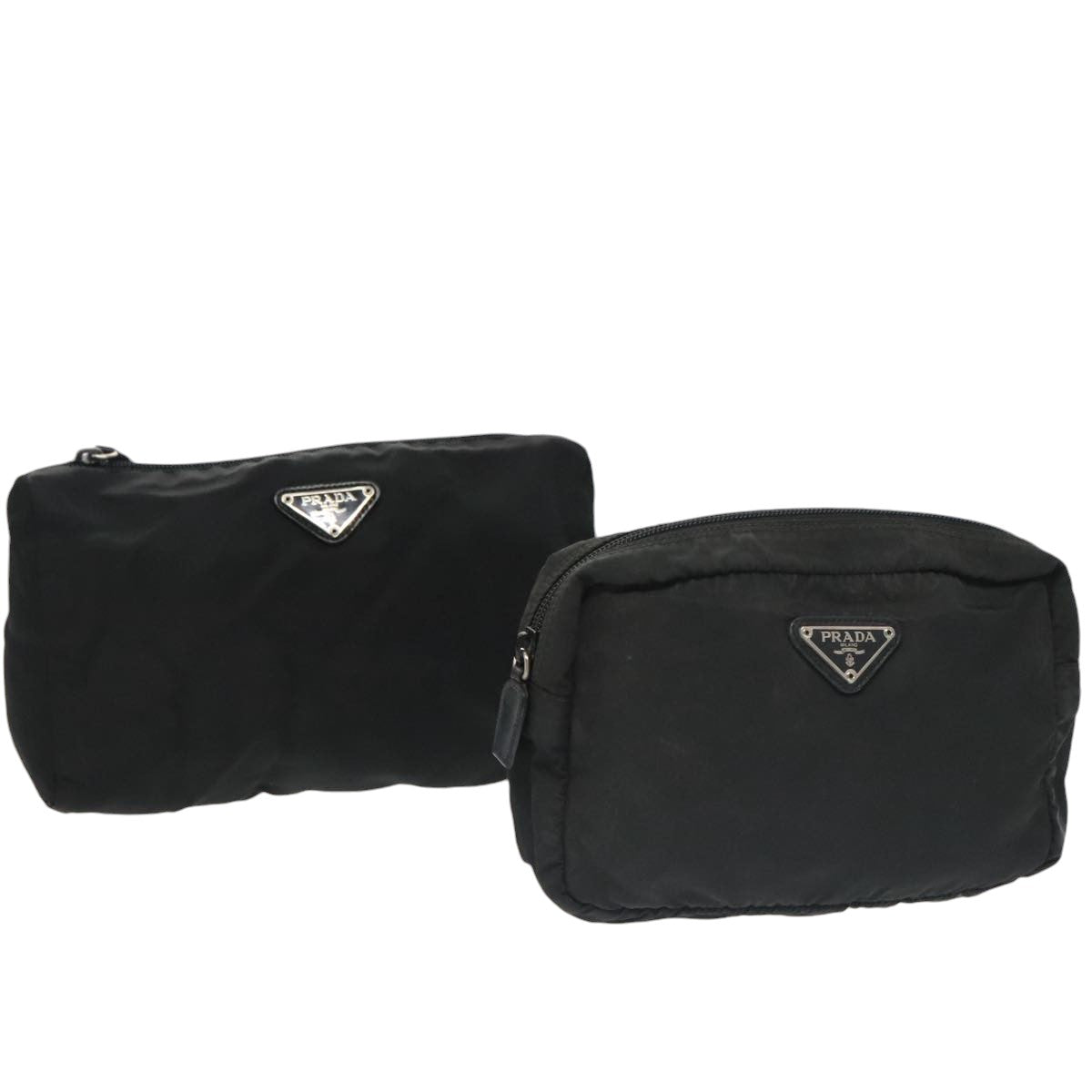 PRADA Pouch Nylon 2Set Black Auth bs20041