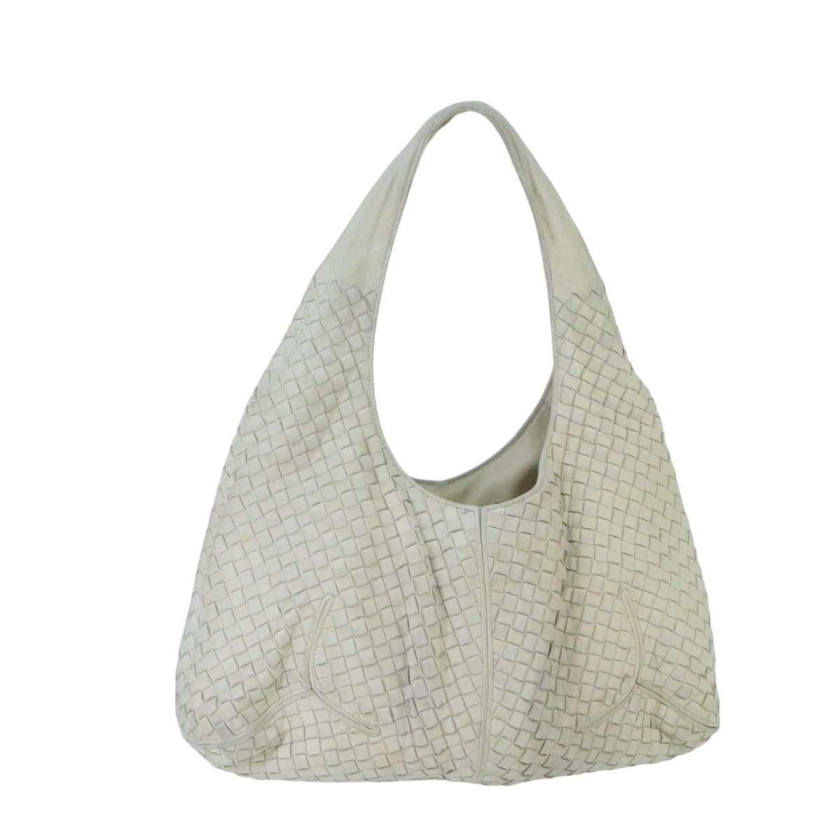 BOTTEGA VENETA INTRECCIATO Shoulder Bag Leather White 145552 Auth bs20054