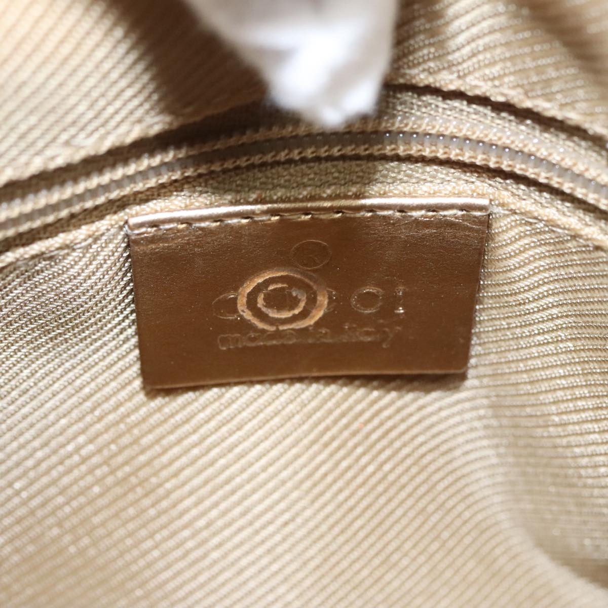 GUCCI GG Canvas Hand Bag Outlet Peppermint Gold 000 0852 2123 Auth bs20063