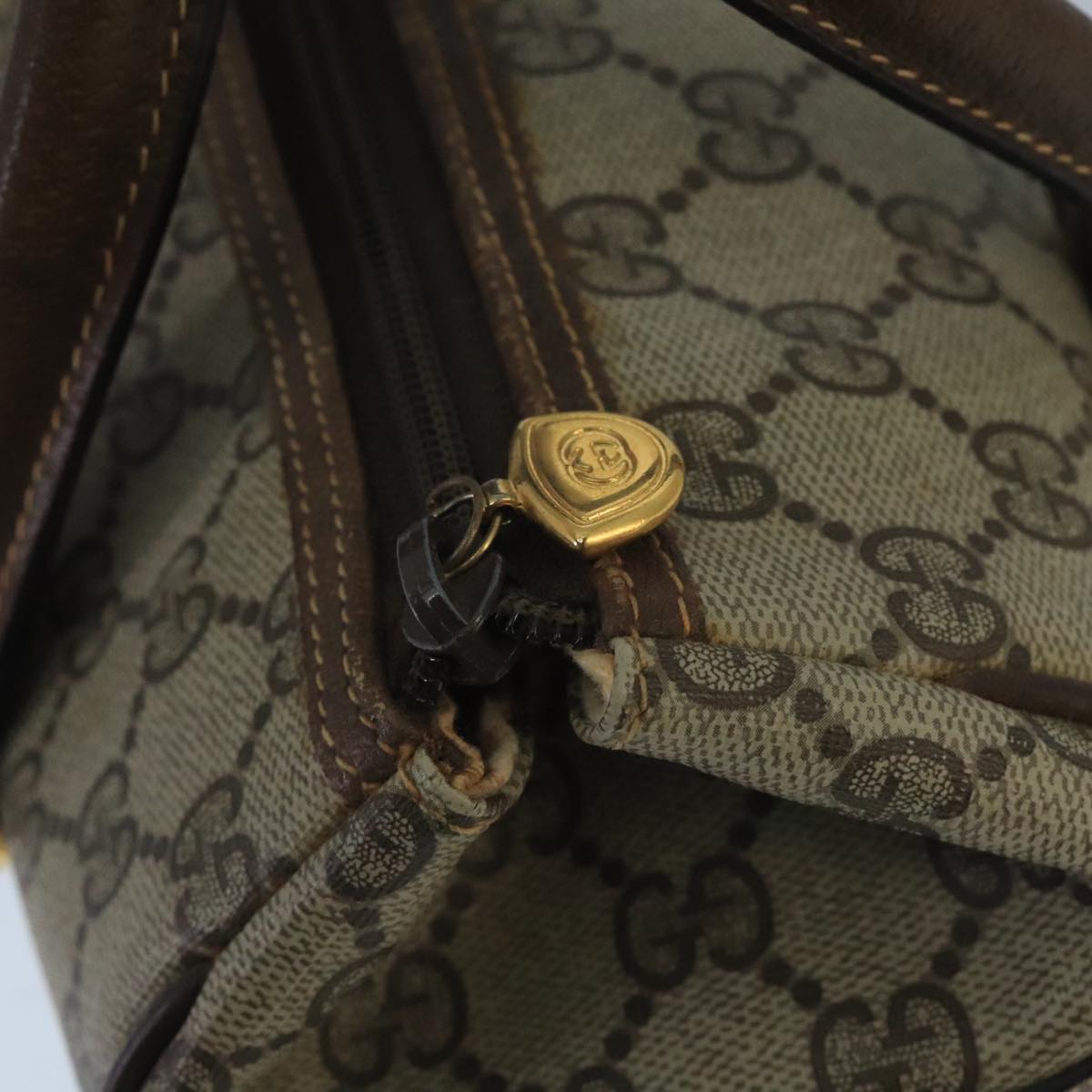 GUCCI GG Supreme Boston Bag PVC Leather Beige Gold 000 40 0207 Auth bs20064