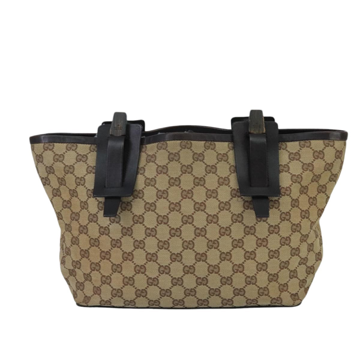 GUCCI GG Canvas Shoulder Bag Beige Auth bs20066