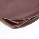 Christian Dior Shoulder Bag Leather Bordeaux Gold Auth bs20076-16