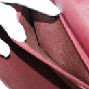 Christian Dior Shoulder Bag Leather Bordeaux Gold Auth bs20076-12