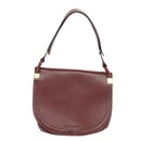 Christian Dior Shoulder Bag Leather Bordeaux Gold Auth bs20076-13
