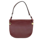 Christian Dior Shoulder Bag Leather Bordeaux Gold Auth bs20076-2