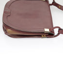 Christian Dior Shoulder Bag Leather Bordeaux Gold Auth bs20076-3