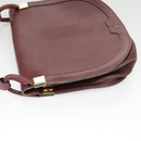 Christian Dior Shoulder Bag Leather Bordeaux Gold Auth bs20076-4