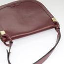Christian Dior Shoulder Bag Leather Bordeaux Gold Auth bs20076-6
